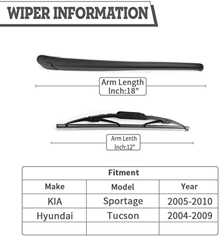 Замена на сечилото на задниот дел на бришачот на Hodee, за замена за Kia Sportage 2005-2010, Hyundai Tucson 2004-2009, Собрание