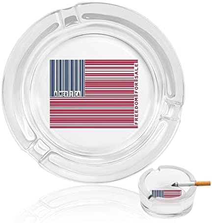 Американско знаме со права линија стакло од пепелници околу цигарите на фиоката за пепел