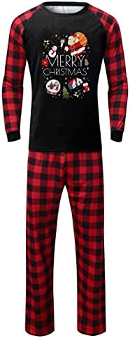 XBKPLO Loungewear Chirstman Chistman Pajamas за семејство, семејни облеки за облека за спиење кои одговараат на родител за двојки