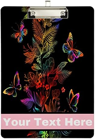 Флорална Пеперутка Персонализирана Табла Со Исечоци Прилагодено Име Акрилни Табли Со Исечоци Големина На Букви Сребрена Табла Со Клипови Со