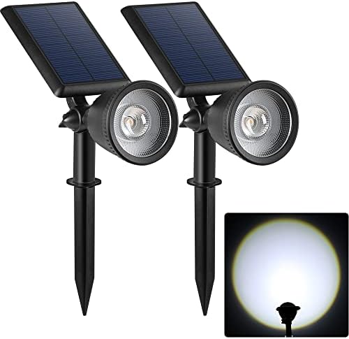 FALOVE Соларни Рефлектори Отворено Водоотпорен, IP67 Супер Фокусирани 2 Режими На Осветлување Ѕид/Земја Пејзаж Рефлектори, Автоматско Вклучување/Исклучување