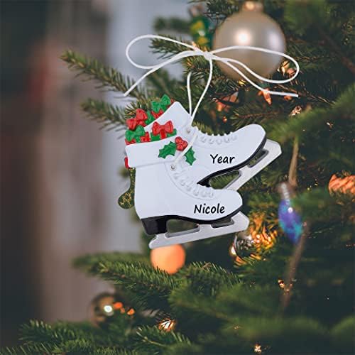 Чевли за уметничко лизгање на девојчиња персонализирани Божиќни украси фигура на скејт Божиќни подароци за играчи на хокеј на мраз
