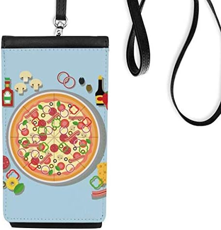 Избрана пица Италија домати храна Телефонска чанта што виси мобилна торбичка со црн џеб