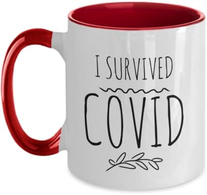 Covid 19 Преживеан кафе кригла, подарок за преживеан од ковид, кригла со кафе -кафе, јас преживеав Ковид