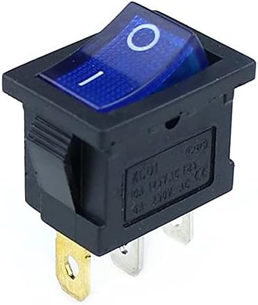 DJDLFA 1PCS KCD1 Rocker Switch Switch Switch 3pin Onf-Off 6A/10A 250V/125V AC Црвено жолто зелено црно копче за црно копче