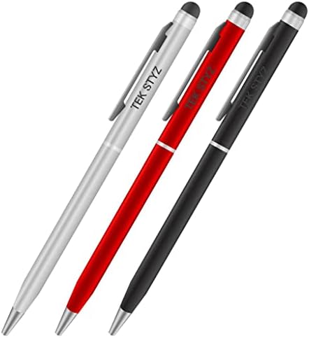 Pro Stylus Pen за Acer Iconia W3-810-27602G03NSW со мастило, голема точност, дополнителна чувствителна, компактна форма за екрани на допир [3 пакет-црно-црвен-силвер]