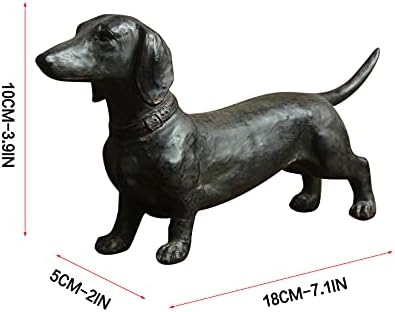 Зарап Дахшунд статуа градинарски декор, стои декорација на кучиња дахшунд, антички стил смола занаетчиски кучиња lубител на кучиња подарок