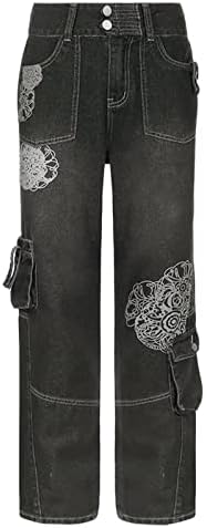 Меки карго панталони на Keusnенски, лабави падобран панталони за жени џебови со низок половината, широки панталони со широки