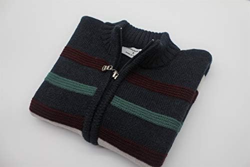 Chubbybun Baby Baby Baby Boys Full-zip плетен џемпер со мулти-лента дизајн