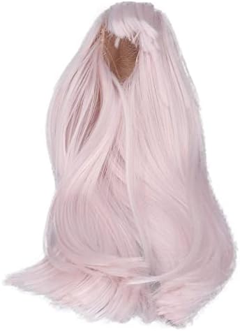 Zerodis 13 BJD SD Doll Piger, перика за коса, 2124cm природна мека свила со висока температура долга директна коса куклена коса со удирања за облекување 13 bjd кукла перика DIY розова