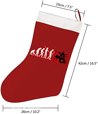 Тапанар еволуција Божиќно порибување кратки кадифери за Божиќни чорапи што висат украс за украсување на камин на новогодишна елка 26x42cm