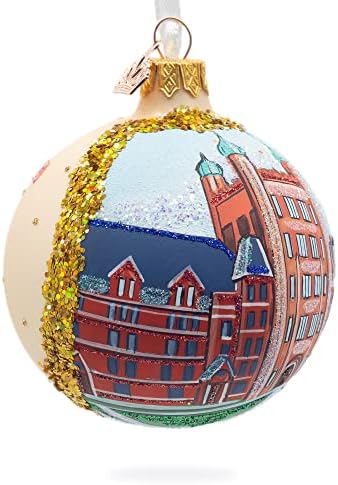 Универзитет Јеил, Haveу Хевен, Конектикат, божиќен украс на стакло топка 3,25 инчи