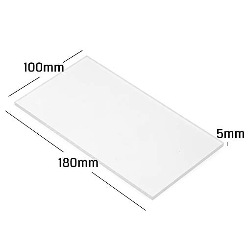 Genmitsu CNC материјали акрилен лист, транспарентен, 4PCS 180 x 100 x 5 mm, идеален за гравирање на ЦПУ, сечење, мелење, занаети за DIY