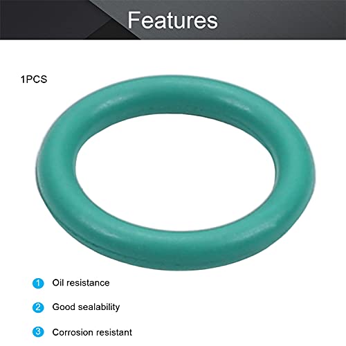 Othmro 1 парчиња флуор гума О-прстени, 14мм OD 10мм ID 2mm ширина FKM заптивка за заптивка за водовод за машини за возила, зелена боја