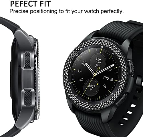 Случаи за дистрибуција компатибилни со Samsung Gear Sport / Galaxy Watch 42mm / Galaxy Watch 4 Classic 42mm, Rhombus Textrue од не'рѓосувачки