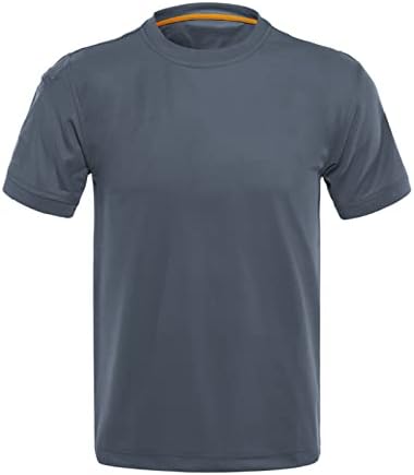 Маички за мажи на екипаж, лесни атлетски активни активни пешачки маички за пешачење, тенок вклопуваат основни летни кошули обични врвови