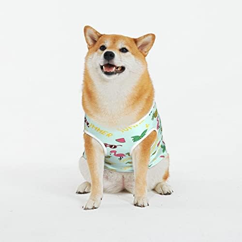 Памучни кошули за миленичиња лето-фламинго-пинеапчиња костуми за кутре кучиња мачка пижами меки кучиња