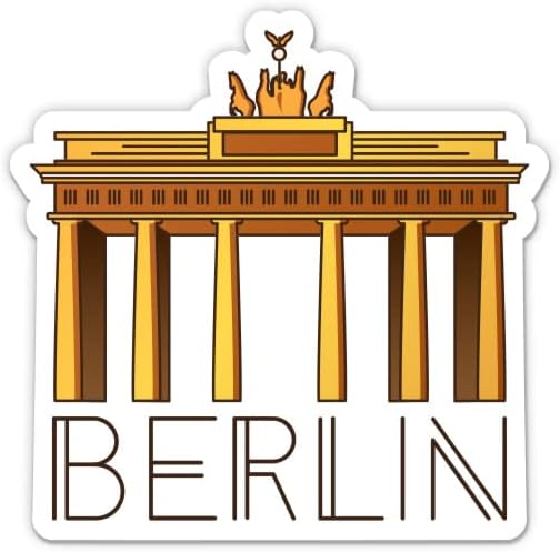 Берлин Германија Бранденбург Порта - 3 Винил налепница - За телефон со шише со вода за лаптоп - водоотпорен декларација