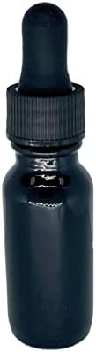 Снабдување со медицинска продажба 1/2oz Црно стакло шишиња со распрскувачи на црна магла за есенцијални масла - пакет од 4
