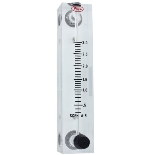 Dwyer® Visi-Float® Flowmeter, VFB-86-SSV, акрилен блок, 3% FS ACC.6-5 GPM вода, SS Valve