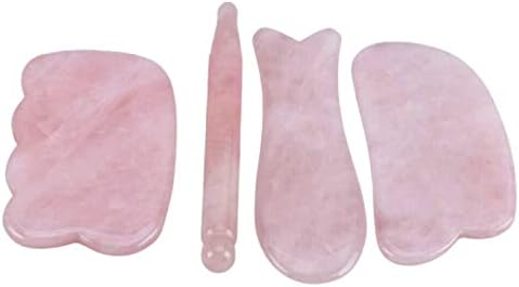 Kenid Guasha Board Jade Massager Massager Crystal Energy Pink Stone 1 парчиња