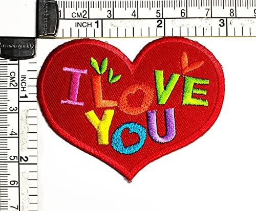 Кленплус 3 парчиња. Те Сакам Лепенки Налепница Црвено Срце Денот На Вљубените Слатка Љубов Цртан Филм Вез Железо На Ткаенина АПЛИКАЦИЈА