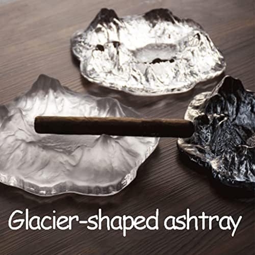 Најдобро стакло од стакло од пепел во форма на глечер, десктоп пушење на фиока за пепел, креативен држач за пепел за украс на цигари модерна
