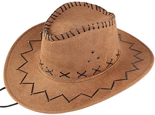 Унисекс Западен каубојска капа Монголска капа Менс, прилагодлива пасишта Сончева топка капа UPF 50+ и женски модни капи за есен