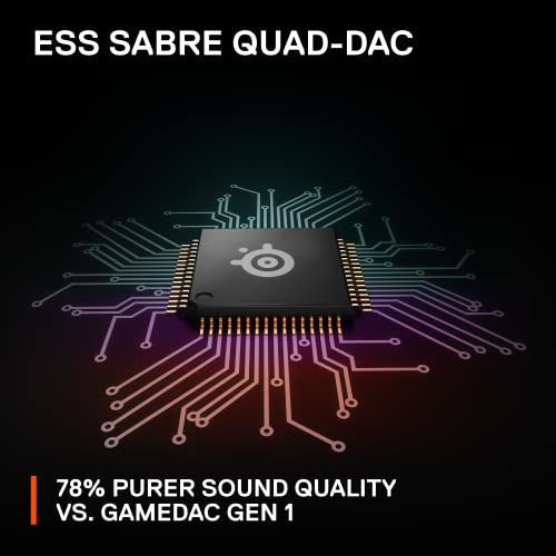 SteelSeries GameDAC Генерал 2 Hi-Res Сертифициран-24bit/96Khz Аудио Засилувач-ESS Sabre Quad-DAC - Ai Откажување На Бучава-360° Просторен Аудио-Двојна