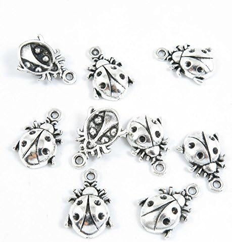 40 Парчиња Антички Сребрен Накит Изработка На Наоди За Шарм НА Снабдување J5XX3 Бубамара Буба Дама Бубачка
