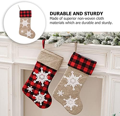 Партиски чорапи чорапи порибување на подароци, снегулки чорапи за подароци за бонбони за Божиќни украси за Божиќ