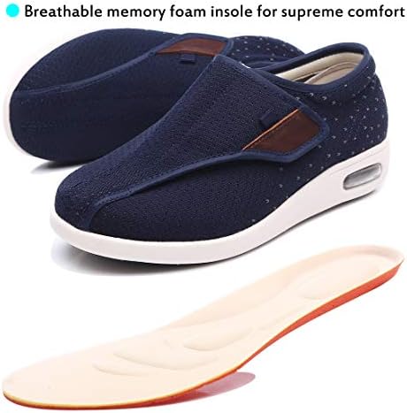 Меи МекЛеод удобни широки чевли со прилагодливо затворање на ленти со лесен лак за поддржувачи за постари дијабетичари отечени нозе