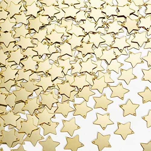 Hinzic 100 парчиња 2см акрилно огледало за шиење на ригистони златни starsвезди шиење на огледало rhinestones рамен грб сјај Rhinestone