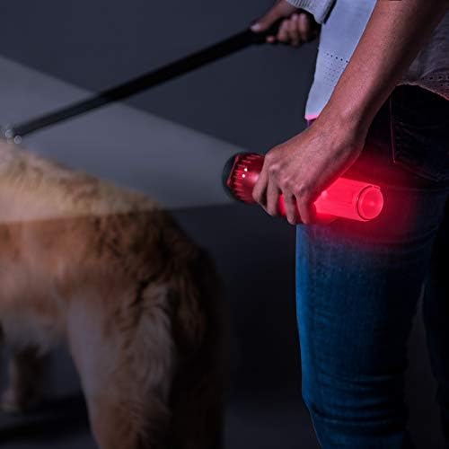 LED фенерче за животна опрема со рачка за сјај, итен флаш и складиште за складирање, црвена, бела/црвена боја
