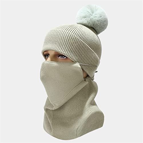 Mens Beanie Unisex Outdoor Топло плетено зимско густа капа и шал сет стилски топли капи