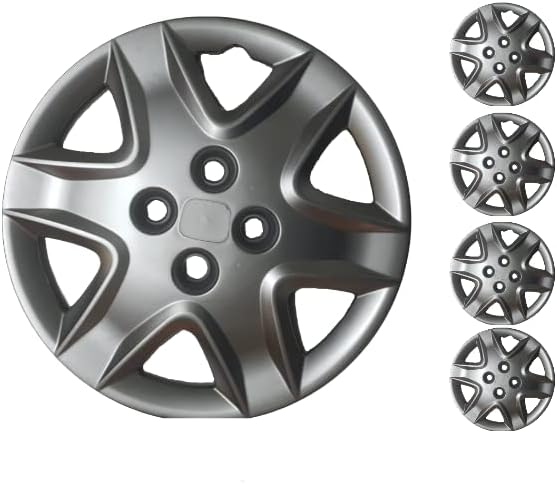 Копри сет од покривка од 4 тркала од 14 инчи сребрен Hubcap Bolt-on Fit Mazda