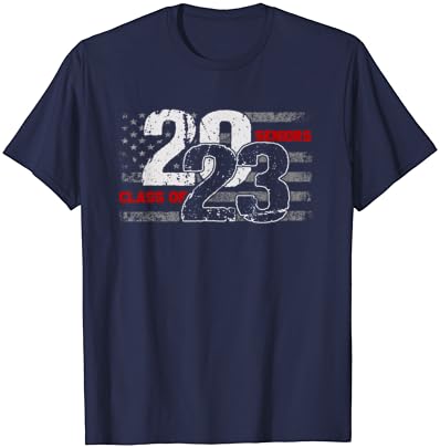 Класа од 2023 година маичка со потресено американско знаме сениори