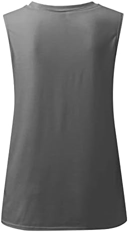 COTECRAM резервоар врвот за жени лето лабаво вклопување без ракав тренинг со цврста боја блуза маички трендовски основни врвови