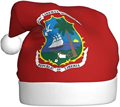 ЗАЛТАС Грб На Либерија Божиќна Капа За Возрасни Меки Удобни Капи На Дедо Мраз За Божиќ Нова Година Празнични Забави