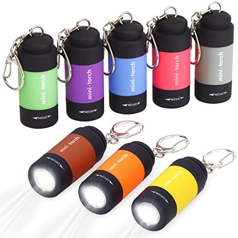 Flashlight Flashlight Mini Keychain, Travel Flashlight USB-факел, за полнење на ламби со ширина на ламби со голема моќност, 8 пакувања,