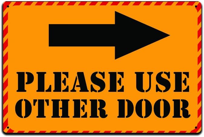 Сигнализација на вратата за канцелариска зграда, Wearhouse, бар, ресторан или знак на врата од клубот „Ве молиме користете друга врата“