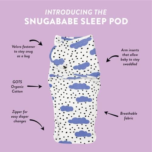 Норани Бебе Свидл Спиење Под за новороденчиња | Swaddle Clain со инсерти за рака, прицврстувач и патент за да му помогне на бебето да спие подолго