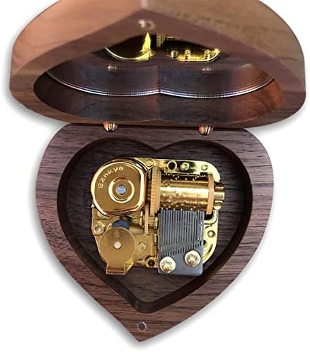 Binkegg Play [Memory] Walnut дрвена музичка кутија во форма на срце со музичко движење Sankyo
