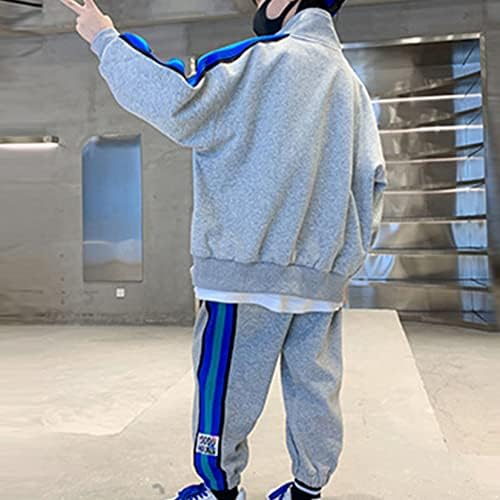 Loodgao Kids Boys Tracksuit zip stand stand stare sweatshirts со џогер џемпери спортски облеки во комплети