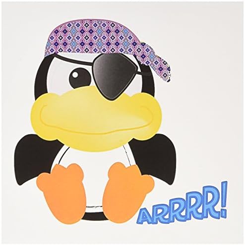 Симпатична Гуфкинс Пиратски Пингвин Цртан Филм - Честитка, 6 х 6 инчи, еден
