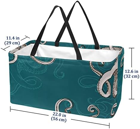 Кошница за еднократно шопинг зелена сива октопод преносен преклопен пикник намирници кеси за перење алишта за торба за торба за купување