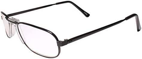 Рамка за правоаголник Gunmetal Стара вистинска гроздобер 80S 90S читач 1,75 очила за читање