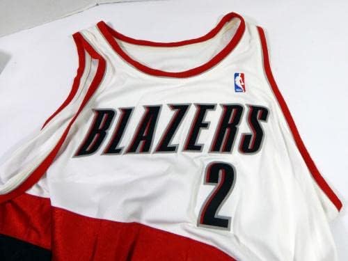 2002-03 Портланд Траил Блејзерс Били Овенс 2 Игра издадена Бела Jerseyерси 52 3 - НБА игра користена