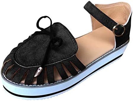 Smallyin летни жени сандали обични бохемија гладијатор клин платформа клин чевли за глуждот, случајна платформа на отворено исечена јамка рамни чевли за одење