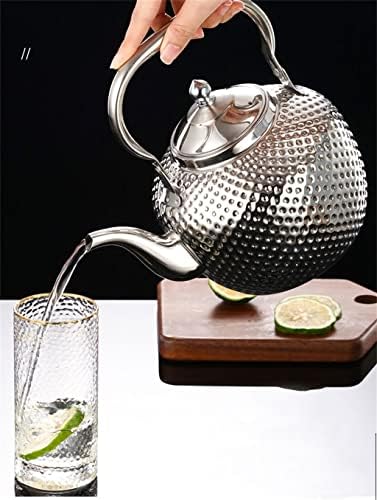 LDCHNH Рачка за кревање на чајник од не'рѓосувачки челик со чај филтер сребро или злато погоден за шпорет на шпорет за индукција
